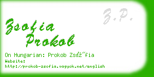 zsofia prokob business card